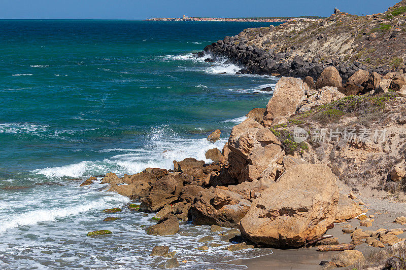 Capo San Marco海滩，Cabras, Sardinia，意大利